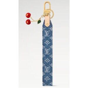 Louis Vuitton x Takashi Murakami Denim Cerise Dragonne Bag Charm Key Chain